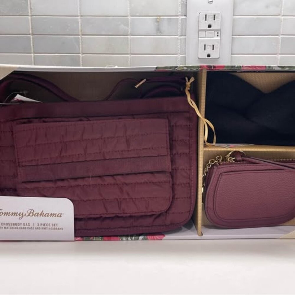 Tommy Bahama Gift Set - Purse, Wallet & Knit Headband - Brand New In Box